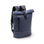 Rolltop-Rucksack mit großem Fach und reflektierendem Band für PC 15” farbe marineblau erste Gebrauchsansicht