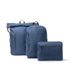 Wasserabweisender Rucksack für 15”-Laptop farbe marineblau dritte Detailansicht