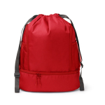 Verstellbarer Kordelrucksack aus 600D-Polyester mit Schuhfach farbe rot zweite Ansicht
