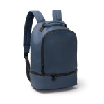 Rucksack aus Kunstleder mit Diebstahlschutzfach und Schuhfach 9” farbe marineblau erste Gebrauchsansicht