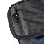 Rucksack aus Kunstleder mit Diebstahlschutzfach und Schuhfach 9” farbe marineblau zweite Detailansicht