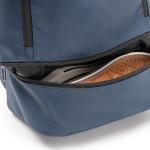 Rucksack aus Kunstleder mit Diebstahlschutzfach und Schuhfach 9” farbe marineblau dritte Detailansicht