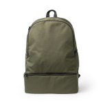 Ökologischer Sportrucksack mit festem Schuhfach und Fronttasche farbe dunkelgrün zweite Ansicht