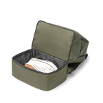 Ökologischer Sportrucksack mit festem Schuhfach und Fronttasche farbe dunkelgrün zweite Detailansicht