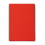 A5-Notizblock mit Ringbindung aus recyceltem Kunststoff, kariert farbe rot zweite Ansicht
