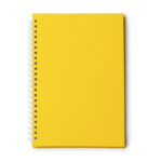 A5-Notizblock mit Ringbindung aus recyceltem Kunststoff, kariert farbe gelb zweite Ansicht