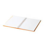 A5-Notizblock mit Ringbindung aus recyceltem Kunststoff, kariert farbe gelb zweite Detailansicht