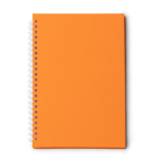 A5-Notizblock mit Ringbindung aus recyceltem Kunststoff, kariert farbe orange zweite Ansicht