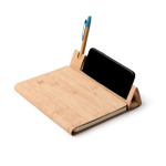 A5-Notizblock mit Smartphone-Halterung und Mauspad, blanko Seiten farbe natürliche farbe erste Detailansicht