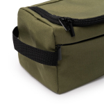 Kulturbeutel recycelt mit Netzfach und seitlicher Schlaufe farbe dunkelgrün erste Detailansicht