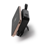 3-in-1-Powerbank mit kabelloser Schnellladung 15 W 10.000 mAh farbe schwarz erste Detailansicht