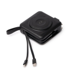 3-in-1-Powerbank mit kabelloser Schnellladung 15 W 10.000 mAh farbe schwarz zweite Detailansicht
