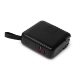 3-in-1-Powerbank mit kabelloser Schnellladung 15 W 10.000 mAh farbe schwarz fünfte Detailansicht