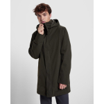Parka unisex 3 4 mit Kapuze und Reißverschluss Roly Dome farbe schwarz zweite Detailansicht