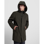 Parka unisex 3 4 mit Kapuze und Reißverschluss Roly Dome farbe schwarz dritte Detailansicht
