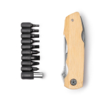 5-in-1-Multifunktionswerkzeug mit Bambus- und Edelstahlgehäuse farbe natürliche farbe zweite Ansicht