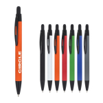 Kugelschreiber aus recyceltem Alu, Softtouch, blaue Tinte