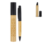 Metallkugelschreiber mit Bambus und Röhrenetui