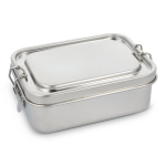 Lunchbox Edelstahl mit dichtem, auslaufsicherem Deckel farbe silber