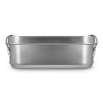 Lunchbox Edelstahl mit dichtem, auslaufsicherem Deckel farbe silber dritte Ansicht