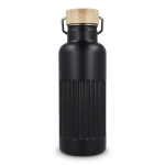 Isolierflasche mit Bambusdeckel und Henkel, 500 ml farbe schwarz vierte Ansicht
