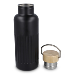 Isolierflasche mit Bambusdeckel und Henkel, 500 ml farbe schwarz sechste Ansicht
