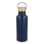 Isolierflasche mit Bambusdeckel und Henkel, 500 ml farbe dunkelblau