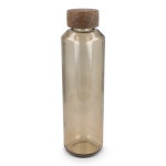 Glasflasche recycelt mit Holzverschluss, 650 ml farbe sandbraun