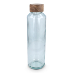 Glasflasche recycelt mit Holzverschluss, 650 ml farbe transparent