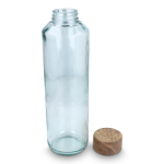 Glasflasche recycelt mit Holzverschluss, 650 ml farbe transparent fünfte Ansicht
