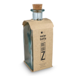 Quadratische Glasflasche aus Europa mit Verschluss 1 L farbe transparent vierte Ansicht