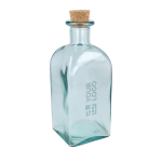 Quadratische Glasflasche aus Europa mit Verschluss 1 L Ansicht mit Druckbereich