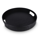 Tablett aus zertifiziertem Holz zweifarbig mit Griffen farbe schwarz