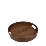 Tablett aus zertifiziertem Holz zweifarbig mit Griffen Ansicht mit Druckbereich