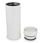 Thermobecher Edelstahl 360 Grad dicht, 400 ml farbe weiß dritte Ansicht