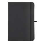 A5 Notizbuch aus PU mit Haftnotizen und Innentasche farbe schwarz