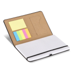 A5 Notizbuch aus PU mit Haftnotizen und Innentasche farbe schwarz vierte Ansicht