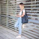 Gepolsterter Laptop-Rucksack wasserabweisend 15,6 Zoll farbe dunkelblau achte Ansicht