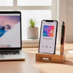 Multifunktionaler Ständer aus natürlichem Bambus mit Klangverstärker