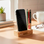 Multifunktionaler Ständer aus natürlichem Bambus mit Klangverstärker