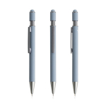 Kugelschreiber aus recyceltem Aluminium mit Spinner farbe hellgrau