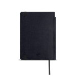 A5 Notizbuch aus recyceltem Kunstleder mit flexiblem Einband farbe schwarz