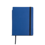 A5 Notizbuch aus recyceltem Kunstleder mit flexiblem Einband farbe marineblau