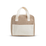 Kühltasche mit kurzen Tragegriffen und Aluminium Isolierung farbe beige