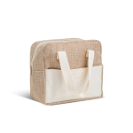 Kühltasche mit kurzen Tragegriffen und Aluminium Isolierung farbe beige