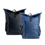 Rolltop-Rucksack mit PU-Beschichtung und Laptopfach 15,6''
