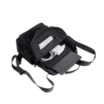 Erweiterbarer Under-the-Seat-Rucksack aus Kunstleder für 14''-PC