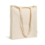Tasche mit vollständiger Bodenfalte und langen Henkeln 140 g/m² farbe beige