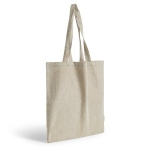 Melange Tasche aus recycelter Baumwolle mit langen Henkeln farbe olivgrün