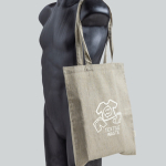 Melange Tasche aus recycelter Baumwolle mit langen Henkeln